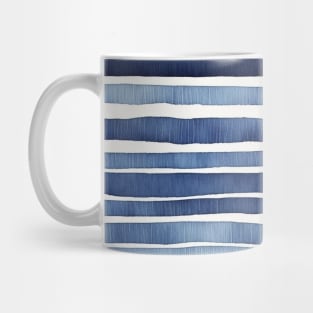 Indigo blue watercolor stripes Mug